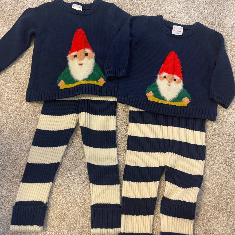 Hanna Andersson 6-12mo gnome sweater/legging set